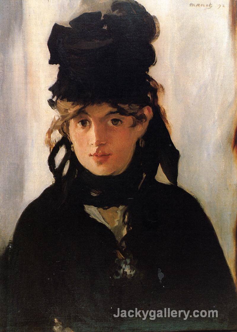 Berthe Morisot with a Bouquet of Violets.jpg by Edouard Manet paintings reproduction